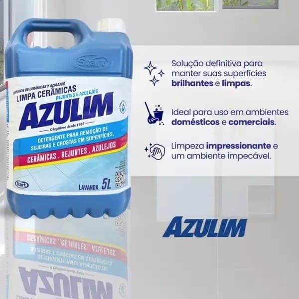 Limpa Cerâmica/ Azulejo/ Rejunte Azulim 5 L Limpeza Pesada