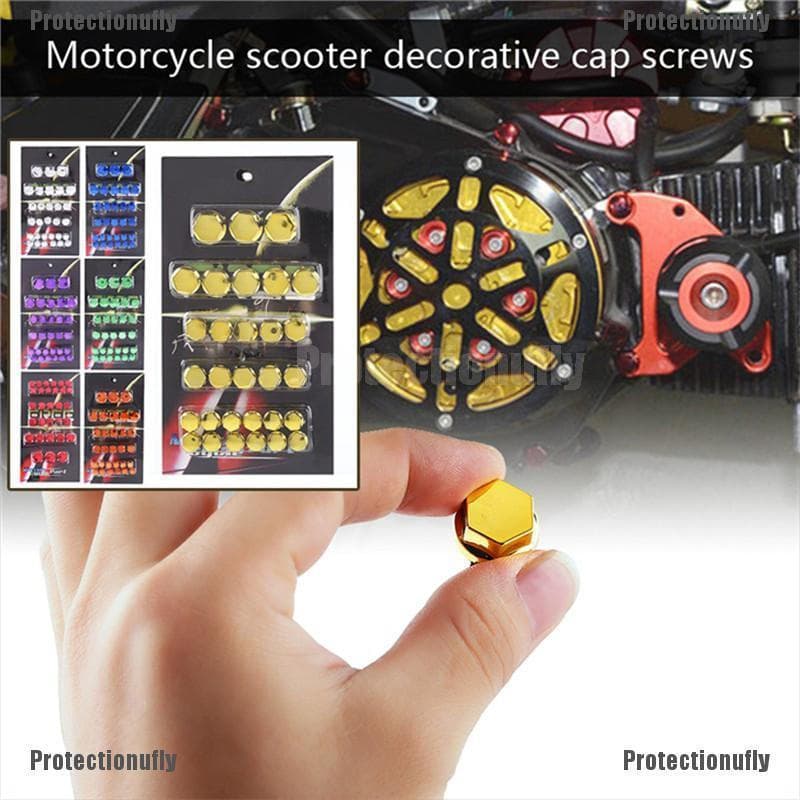 30 peças/conjunto de acessórios decorativos coloridos para modificação de motocicletas, capas de parafuso hexagonais par