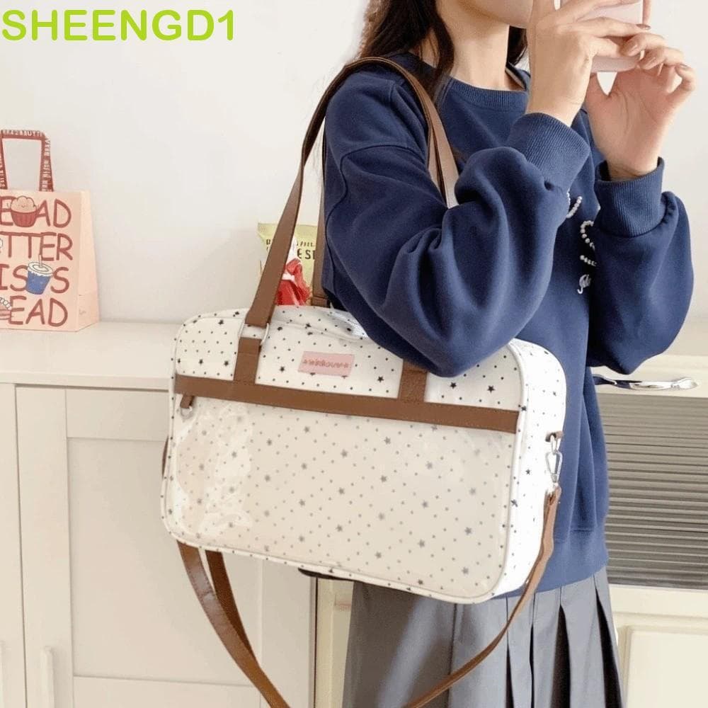 SHEENGD1 Bolsa Ita Transparente , De Ombro De Renda De Grande Capacidade , Linda Crossbody Lolita Com Exibição De Crachá