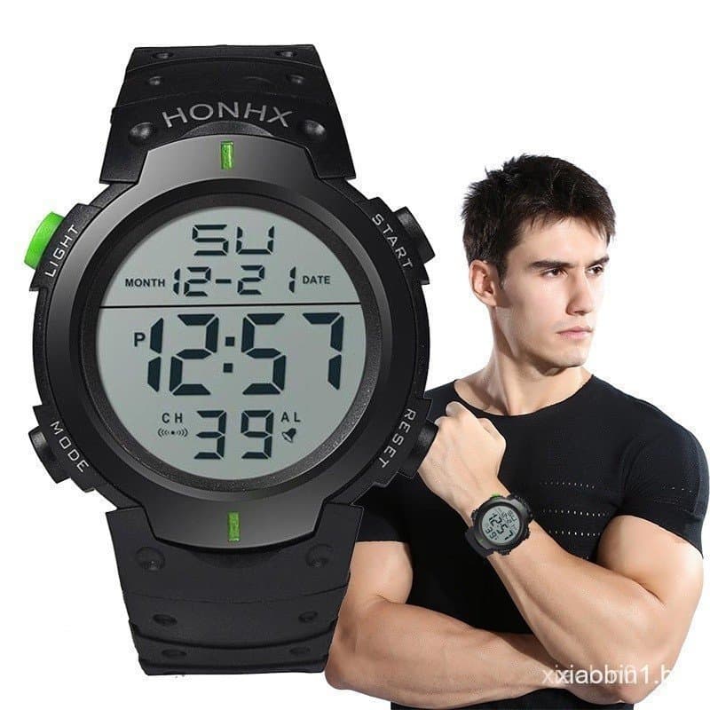 Relógio digital LED Cronômetro impermeável de silicone Esporte de borracha