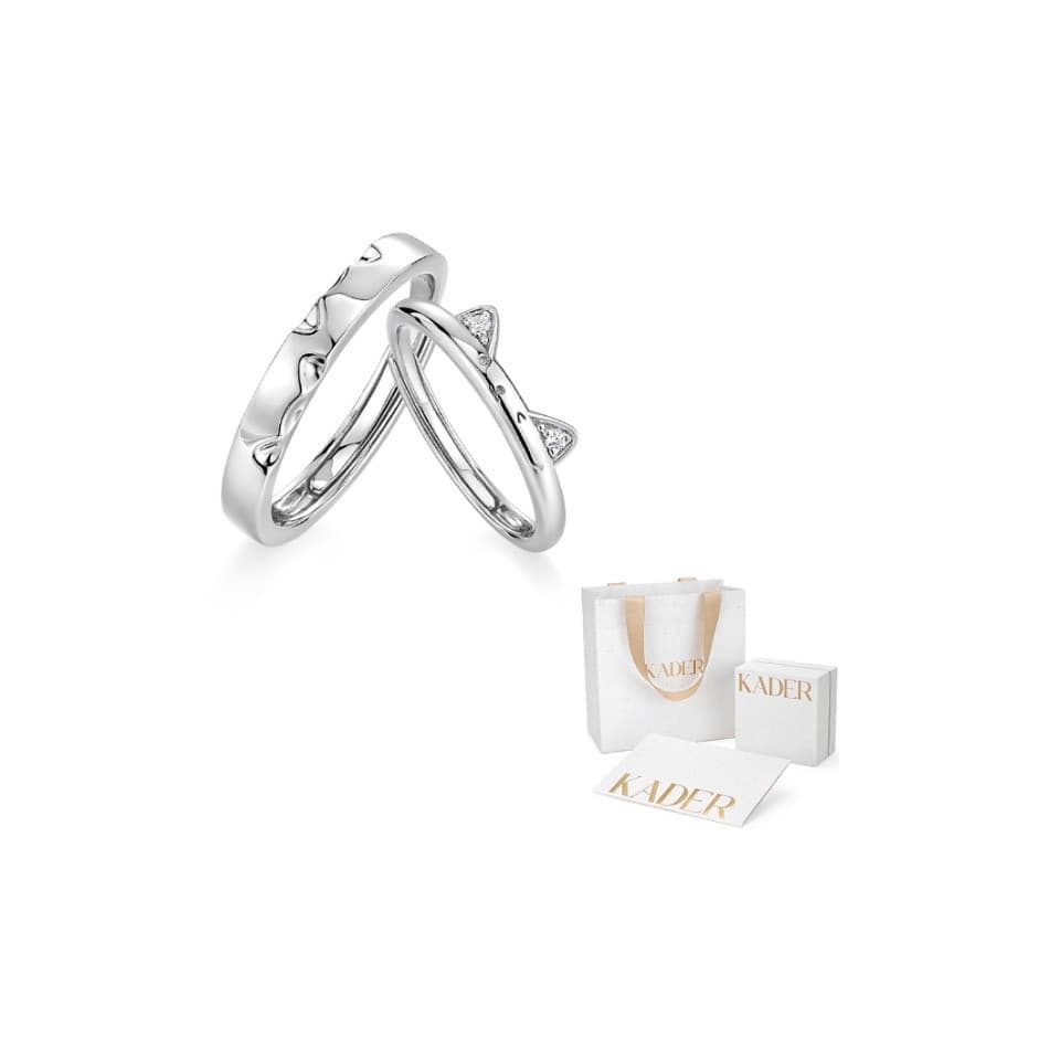 kit anel anel Katiro gato diário casal anel de prata esterlina masculino feminino um par nicho Design presente aniversár