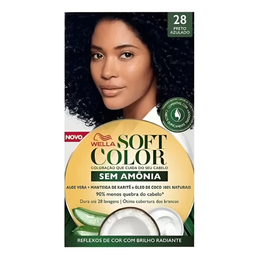 Tinta Tonalizante Soft Color 28 Preto Azulado Sem Amônia