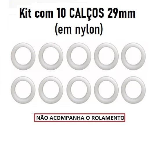 KIT com 10 CALÇOS 29mm para Rolamento 608