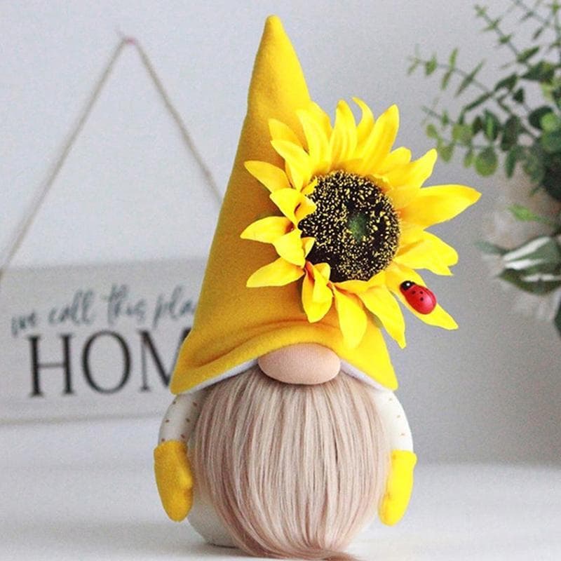 Girassol Navia Abelha Elfo Bumblebee Listrado Gnome Escandinavo Casa Anão Barba De Pelúcia Boneca Sem Rosto Janela Ornam