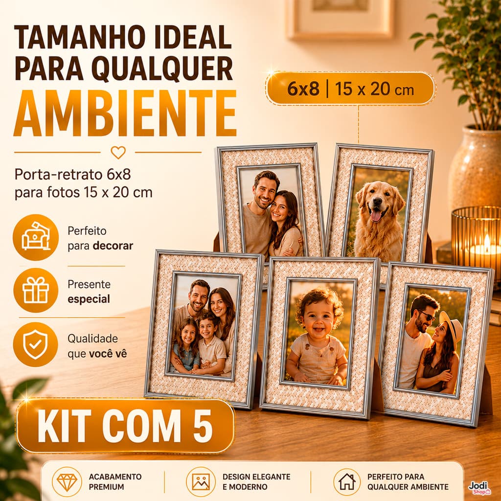 Porta Retrato 6x8 com Moldura Texturizada para Decoração Elegante