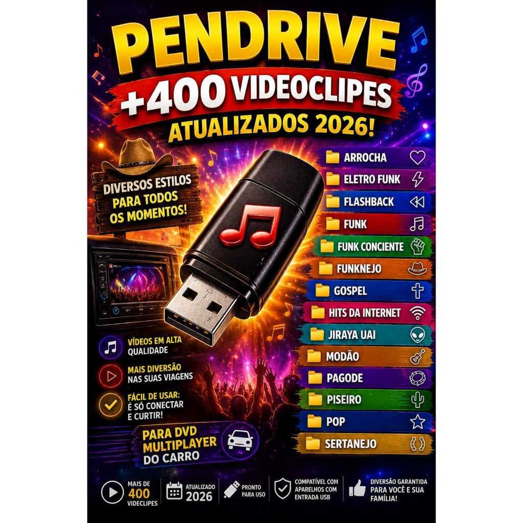 Pendrive para Multimida de Carro DVD Computador Player