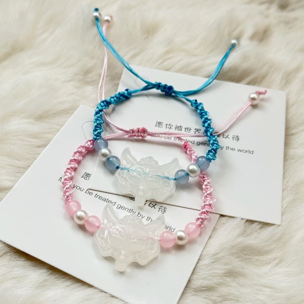 Espírito Raposa Máscara Mão Corda Tecelagem Design Protege Alta Beleza De Pulseira Casal Estilo Floresta Série Presente