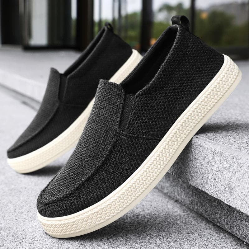 Velho pequim sapatos de pano masculino verão novo estilo malha respirável baixo-topo sapatos casuais confortáveis desliz
