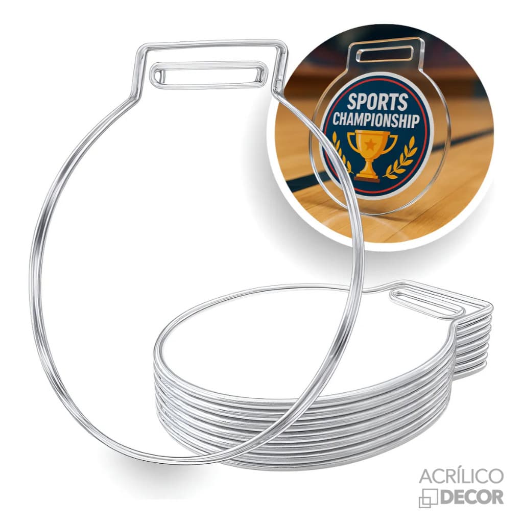 Medalha Acrílico Cristal 2mm 5cm ( Kit 30 / 50 / 100 unidades ) Resistente, Premiação Campeões