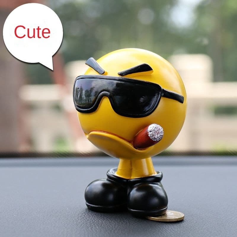 Conjunto de bonecos de celebridades da internet com emoji de cabeça balançante, decoração de carro criativa, única e fof