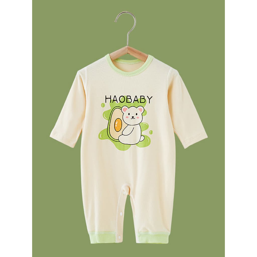 Primavera outono verão Modal bebê manga comprida macacão fino ar condicionado terno masculino feminino bebê macacão pija