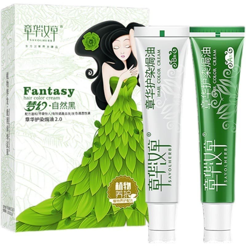 Zhanghua novo estilo Hanka antigo tintura de cabelo creme bandeira site oficial planta genuína puro Natural preto própri