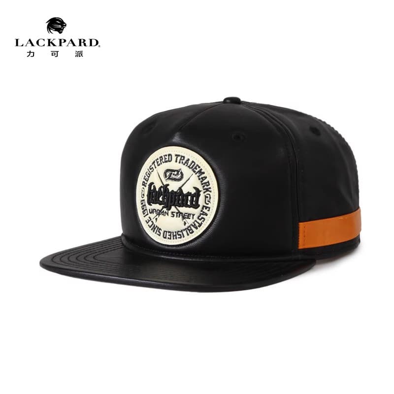 Lackpard Board boné masculino aba plana boné de beisebol couro preto grande cabeça boné na moda street Wear chapéu de da