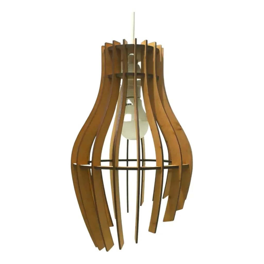 Luminária Pendente Garra MDF E27 Bivolt Moderna Lustre Decorativo De Teto Para Sala E Cozinha