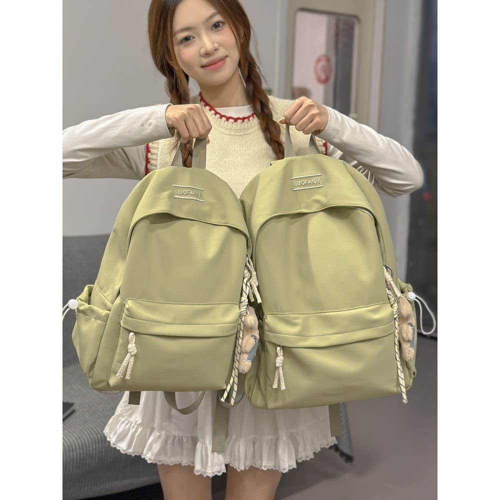 Mochila escolar para meninas, estudantes do ensino médio, estudantes universitários, cor sólida, grande capacidade