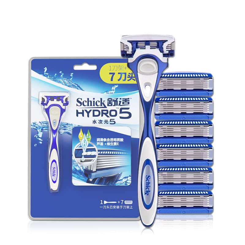 Navalha confortável Manual dimensão da água 5 navalha schick cabeça de barbear masculina 7 lâminas lâmina
