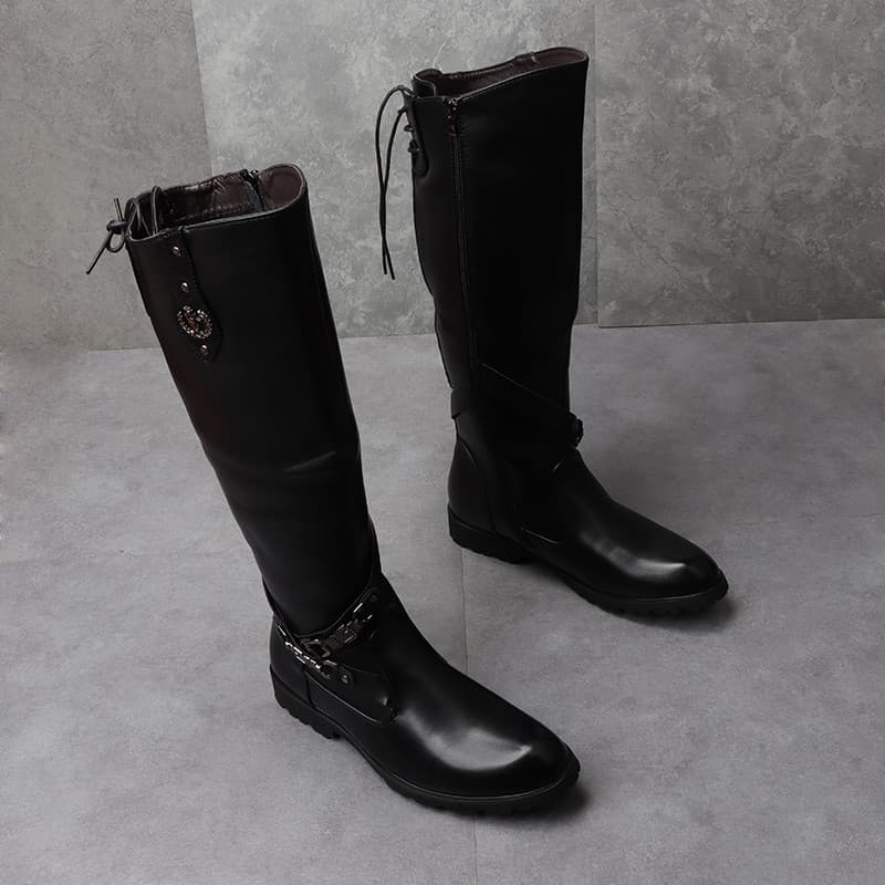 Botas Martin masculinas de cano alto, botas de cavaleiro para Performance de palco, botas de moda para estudantes, botas