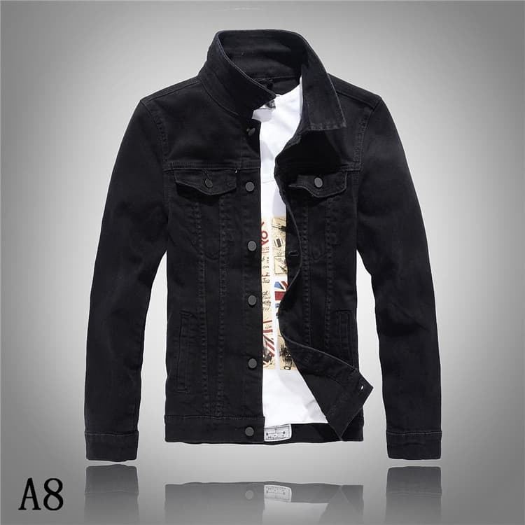 A8 primavera outono novo estilo versão coreana jaqueta jeans masculina fino ajuste de manga comprida jaqueta jeans mascu
