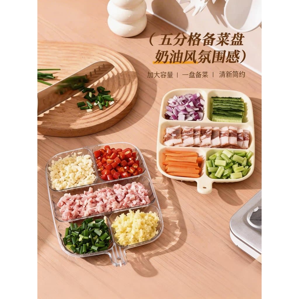 Compartimento japonês de qualidade alimentar, prato de jantar, gengibre, alho, bandeja de armazenamento, cozinha, temper