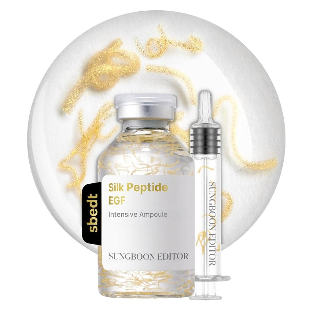 SUNGBOON EDITOR Glow Intensive Silk Peptide EGF Ampoule, Sérum de Peptídeos de Cobre, Contém Colágeno e Polipeptídeos, S