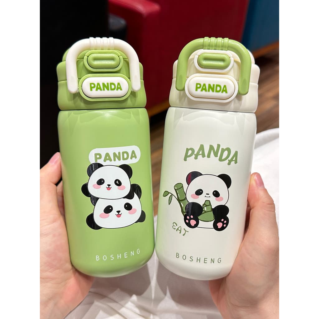 Bonito copo térmico das crianças meninas de alto valor Panda copo de água estudantes escola dedicado portátil duplo copo