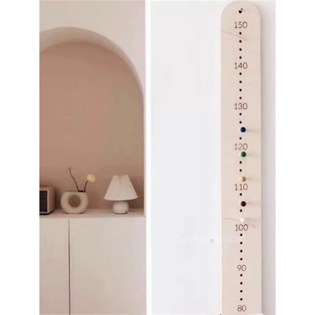 Estilo nórdico placa de madeira régua altura decoração do quarto das crianças estrela fita crescimento madeira fotografi