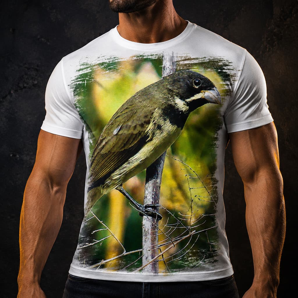 Camisa Camiseta Masculina Ave Pássaro Coleiro Tui Tui 1