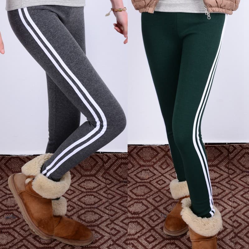 Outono inverno versão coreana roupas femininas forro de lã engrossado exterior Wear Leggings mais magro olhar branco lis