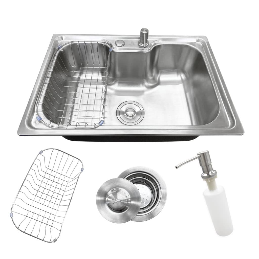 Cuba Pia de Cozinha 60x42cm Em Aço Inox 304 Modelo Gourmet Com Cesto Escorredor