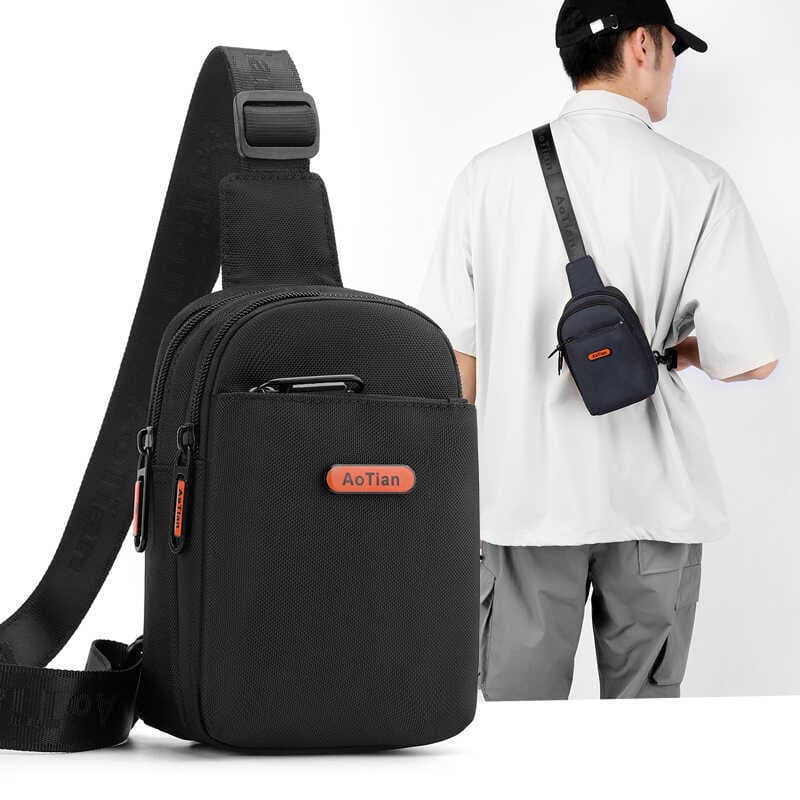 Bolsa de telefone móvel masculina moda nicho bolsa de peito única pequena bolsa de ombro Casual japonesa bolsa pequena l