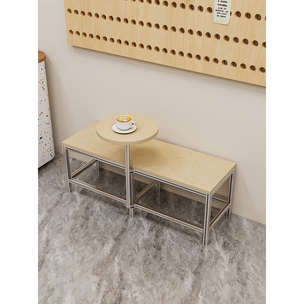 Cadeira de mesa de perfil de alumínio estilo Industrial, combinação integrada, suporte para cartão de cafeteria, banco o