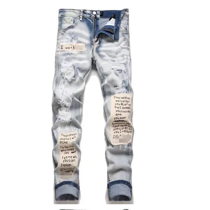 Calça masculina retrô Slim fit Skinny calça masculina rasgada calça Jeans feminina