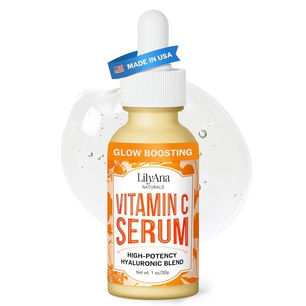 Sérum Facial de Vitamina C LilyAna Naturals com Ácido Hialurônico e Vitamina E, Sérum Antienvelhecimento, Reduz Manchas