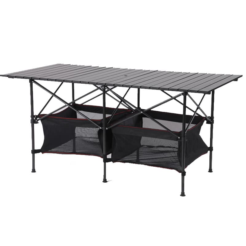 Mesa de alumínio de tira longa auto-condução mesa de elevação ao ar livre dobrável mesa de liga de alumínio auto-