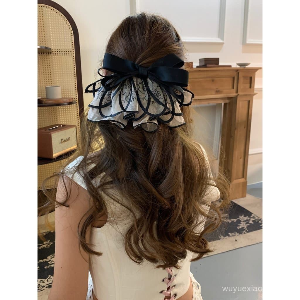 Primavera E Verão Novo Vintage Laço Arco Grampo De Cabelo Para Mulher 2026 Estilo High-end Temperamento Acessórios O Cli