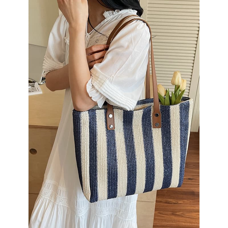 2026 novo estilo de grande capacidade palha tecido saco moda feminina All-Match sacola Casual axilas bolsa de ombro Wo