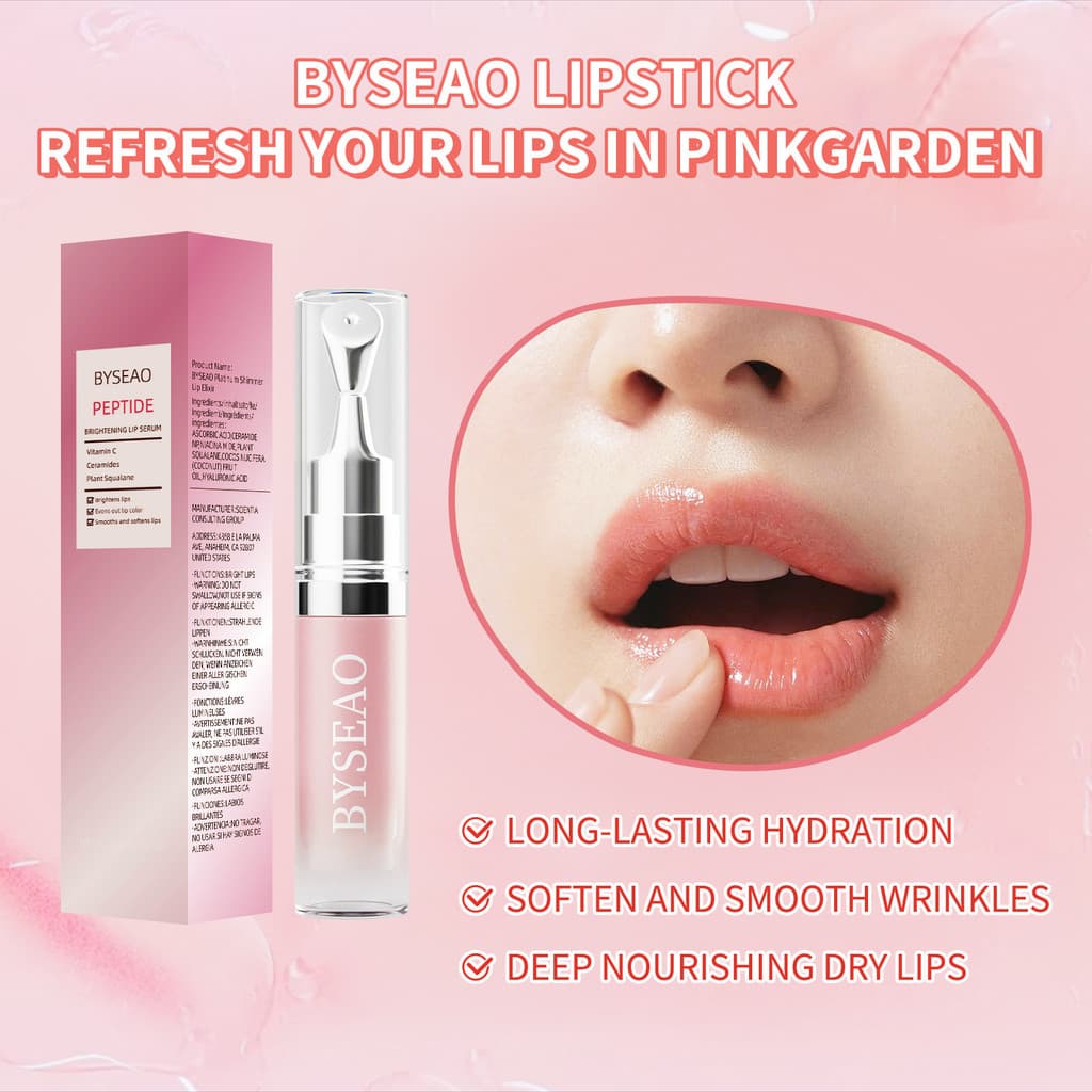 [Novo] Essência Labial Iluminadora de Peptídeos BYSEAO ilumina e uniformiza a cor escura dos lábios, hidrata e nutre os