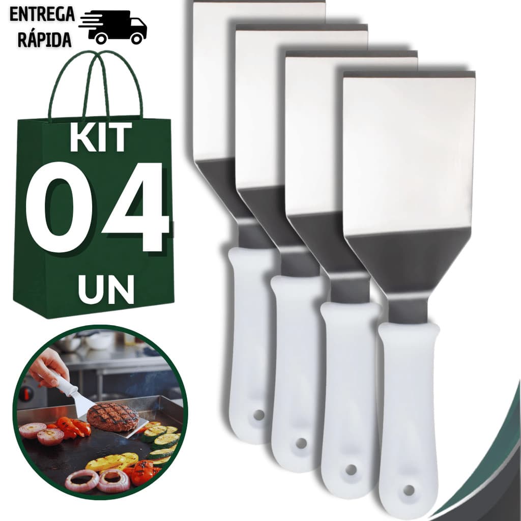 Conjunto Espátulas Curva para Chapeiro 3" Hamburgueria Lanche Cozinha Lanchonete Qualidades