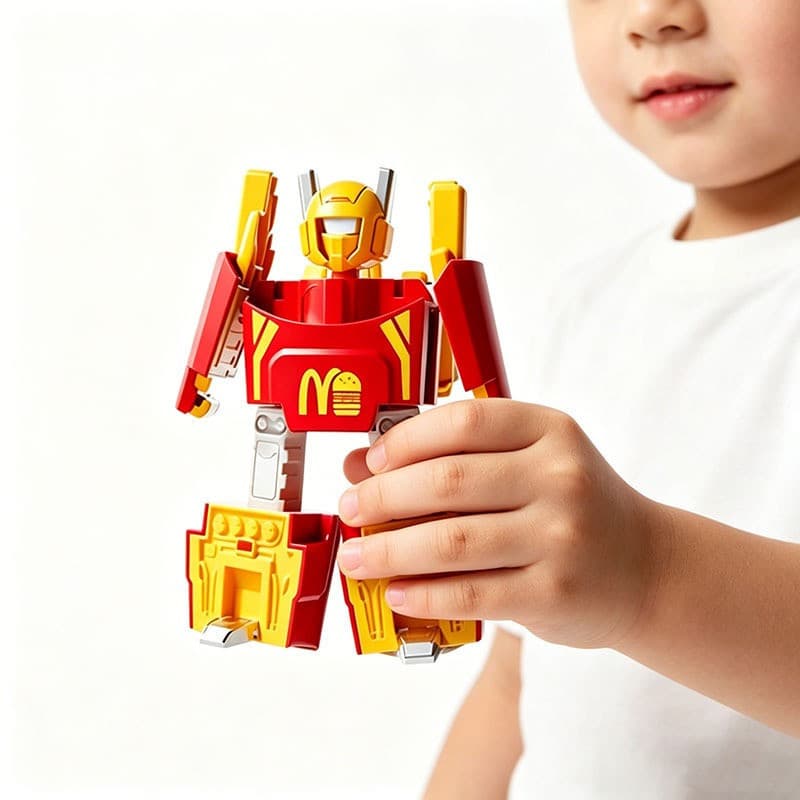 Brinquedos de Comida: Hambúrguer, Batatas Fritas, Modelo de Casa de Brincar, Brinquedo Robô Deformável para Crianças