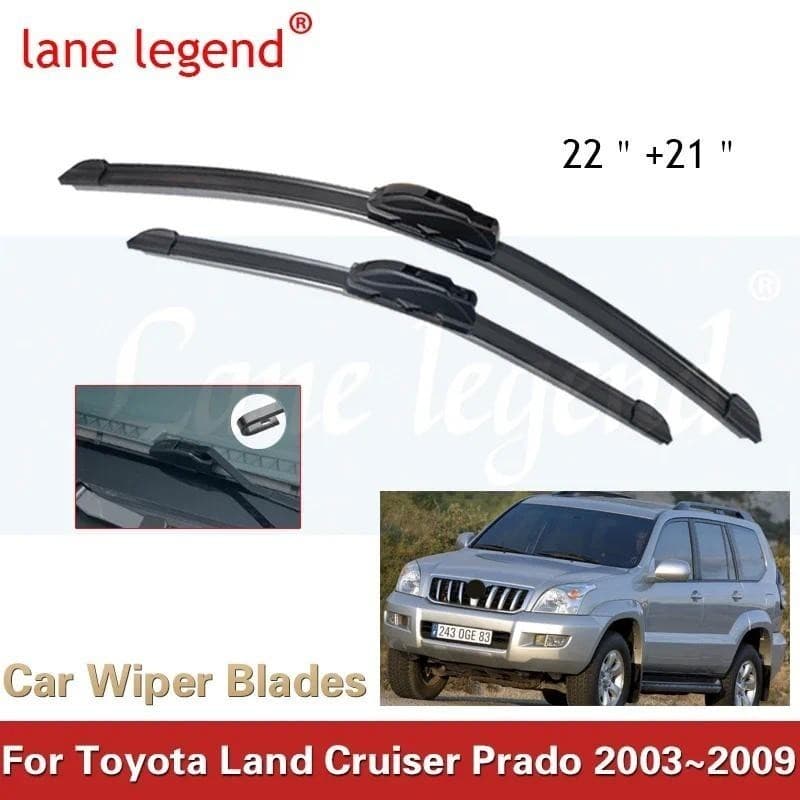Lâmina De Limpador De Carro Para Toyota Land Cruiser Prado J120 120 2003 ~ 2009 Limpadores De-Brisa Dianteiro Acessórios