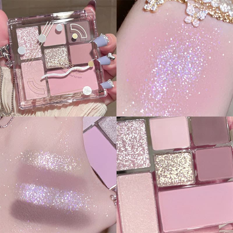 DIKALU 7 cores sombra Tangram diversão paleta de sombras feminino cinza rosa terra cor Blush destaque nicho marca