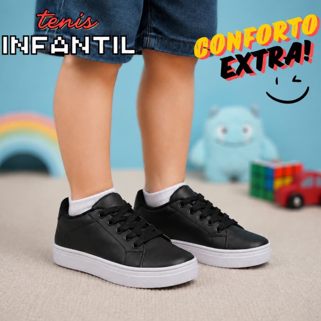 Tênis Infantil Menino Sapatenis Confortável Colegial Leve e Macio Super  Promoção Juvenil