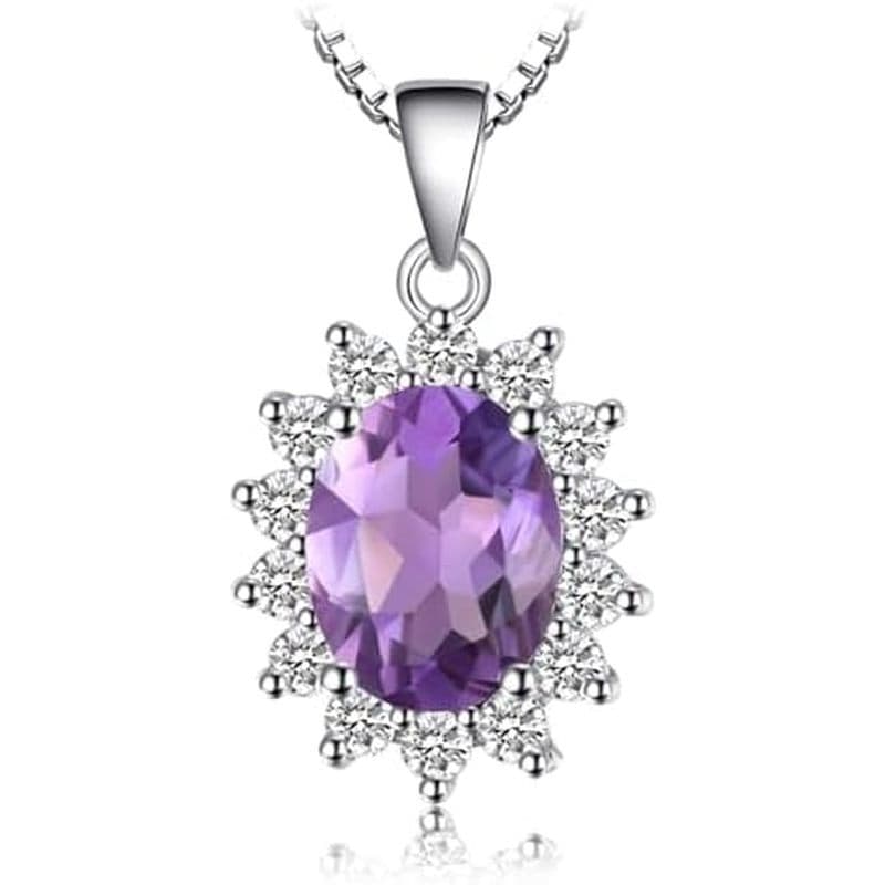 Pingente Para Ametista Safira Topázio Ge Kate Natural Garnet Feminino , Citrino Middleton 925 Colar Esmeralda Joiaspalac