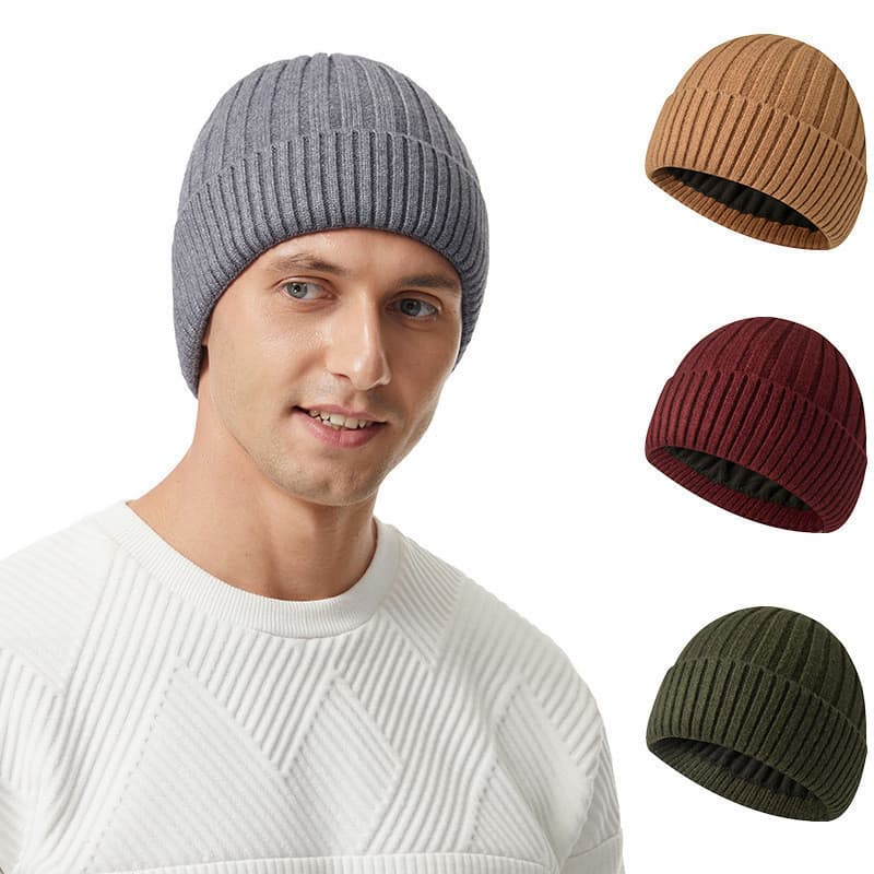 Chapéus De Malha De Lã Masculino E Feminino Inverno Engrossado Quente Ciclismo Proteção De Orelha Fria Chapéu Cor Sólida