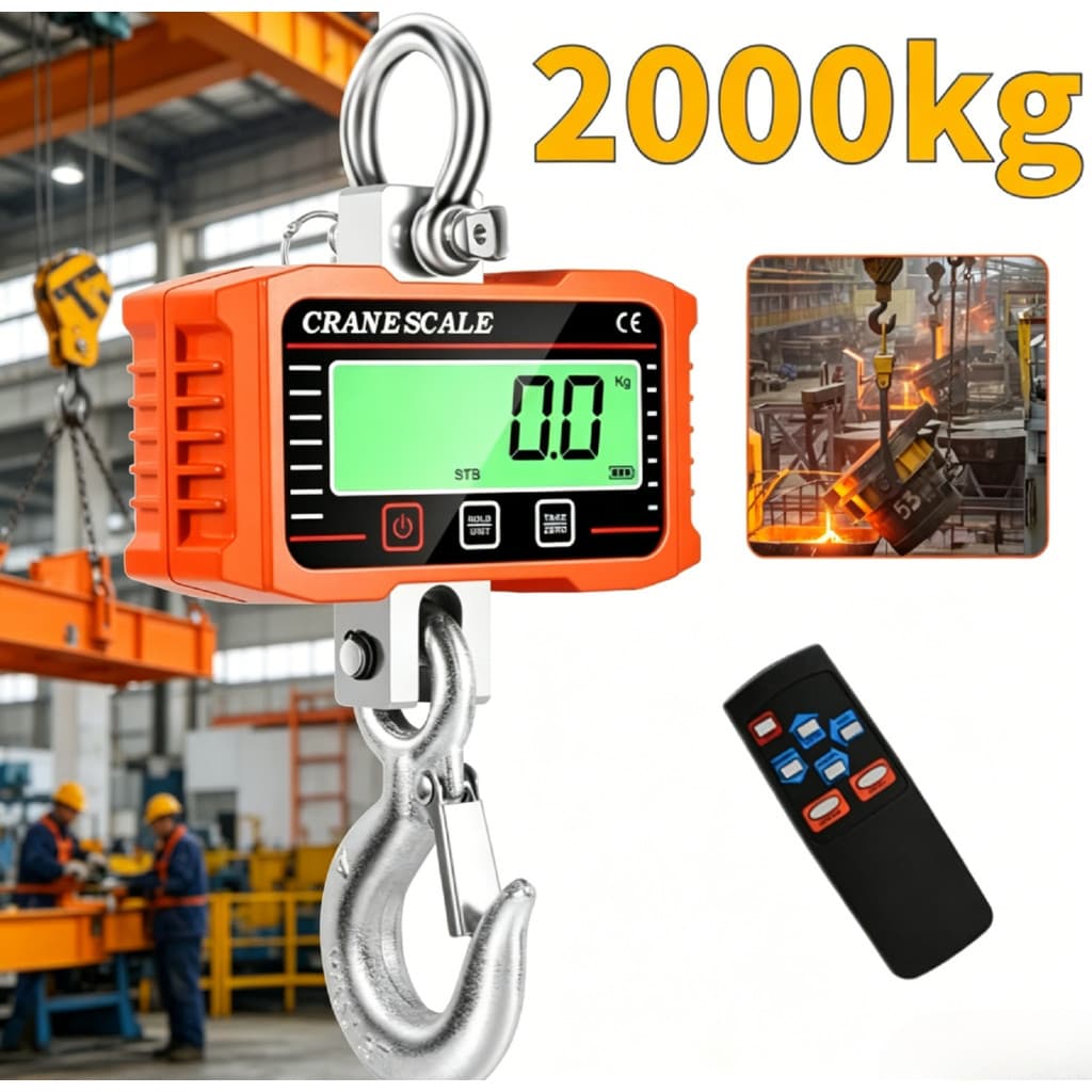 Balança Eletrônica Digital 2000kg Gancho para Guindaste Serviço Pesado