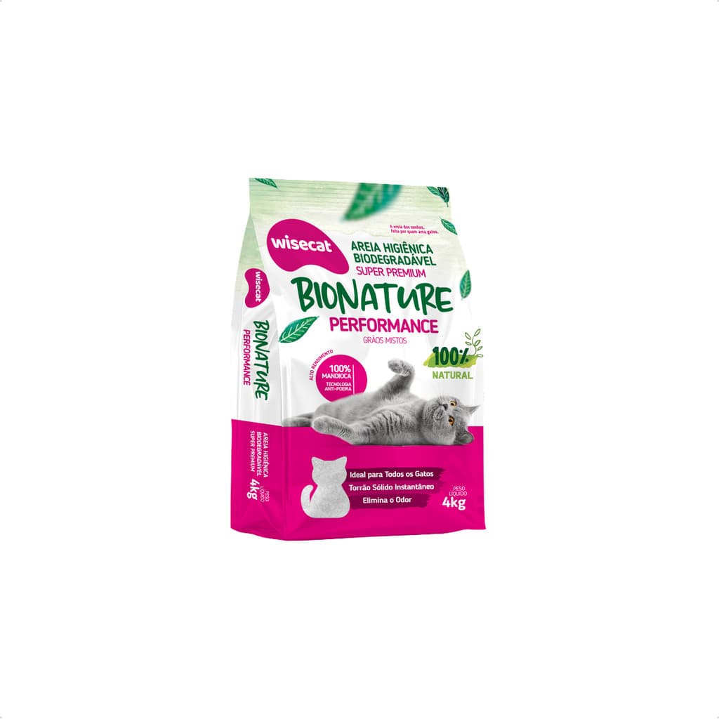 Granulado Super Premium Bionature Performance da Wisecat 4kg