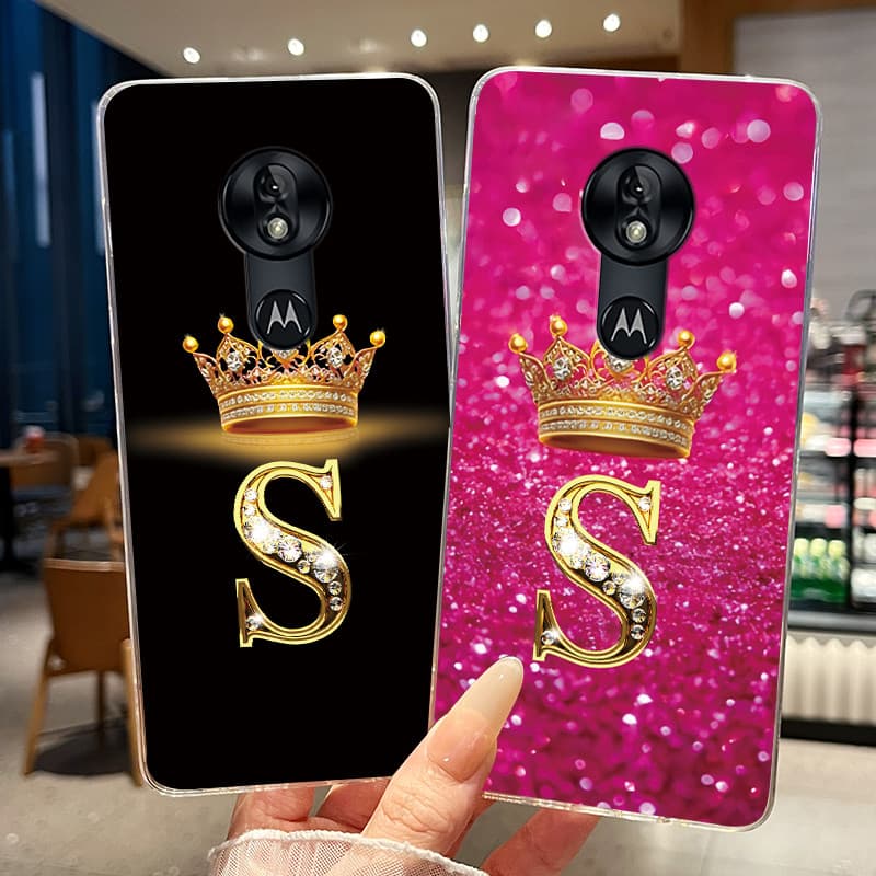 Invólucro Para Motorola Moto G7 Play G7 Power Caso De Telefone Claro Macio TPU Moda Coroa Letras Geléia Capa Traseira Mo