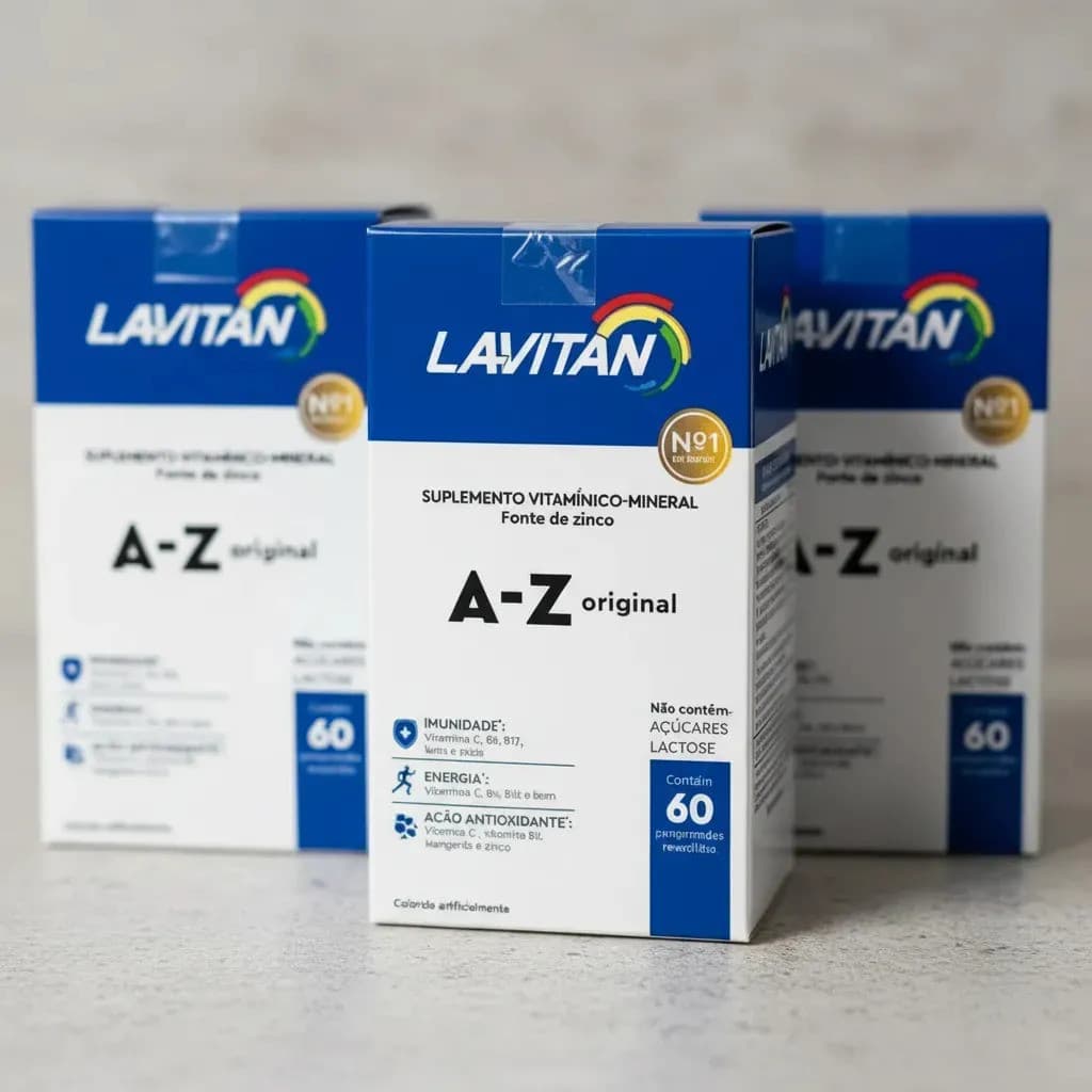Kit 3 Frascos Multivitamínico A Z Lavitan Homem Com 60 Caps Vitamina