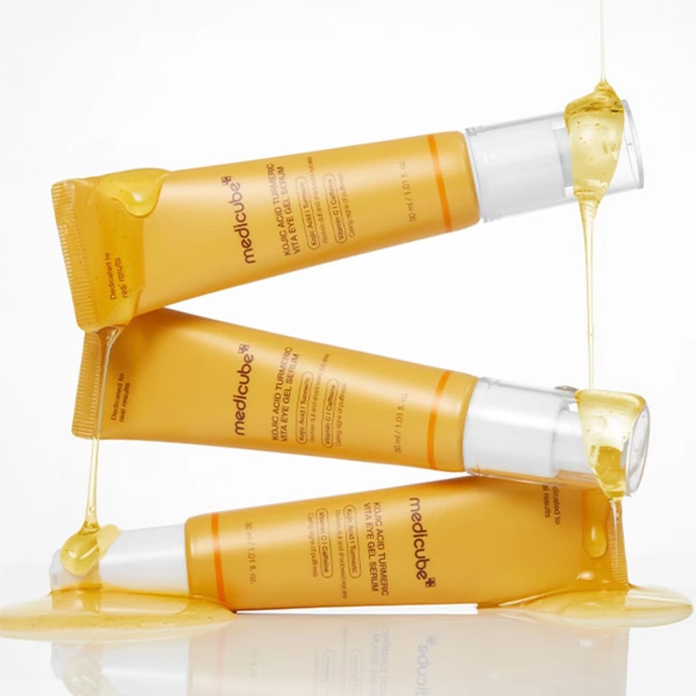 Sérum para Olhos Medicube com Ácido Kójico e Cúrcuma, Gel Serum Iluminador para Olhos de Uso Diário