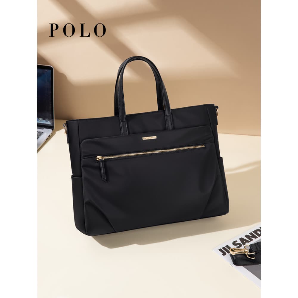 Polo bolsa feminina 2025 novo estilo bolsa de computador de trabalho Commuter moda grande capacidade maleta de negócios